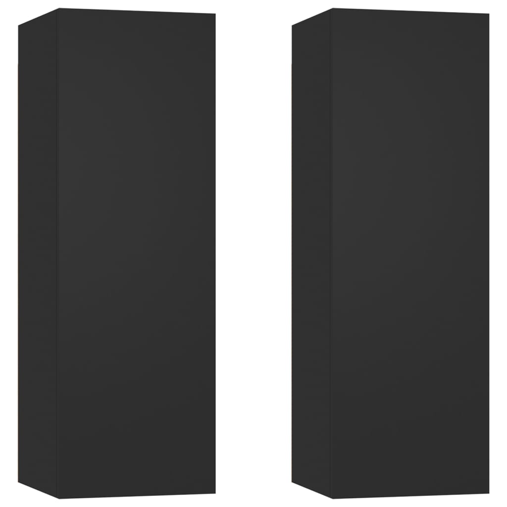 2 db fekete forgácslap tv-szekrény 30,5 x 30 x 90 cm 2 db fekete forgácslap tv-szekrény 30,5 x 30 x 90 cm