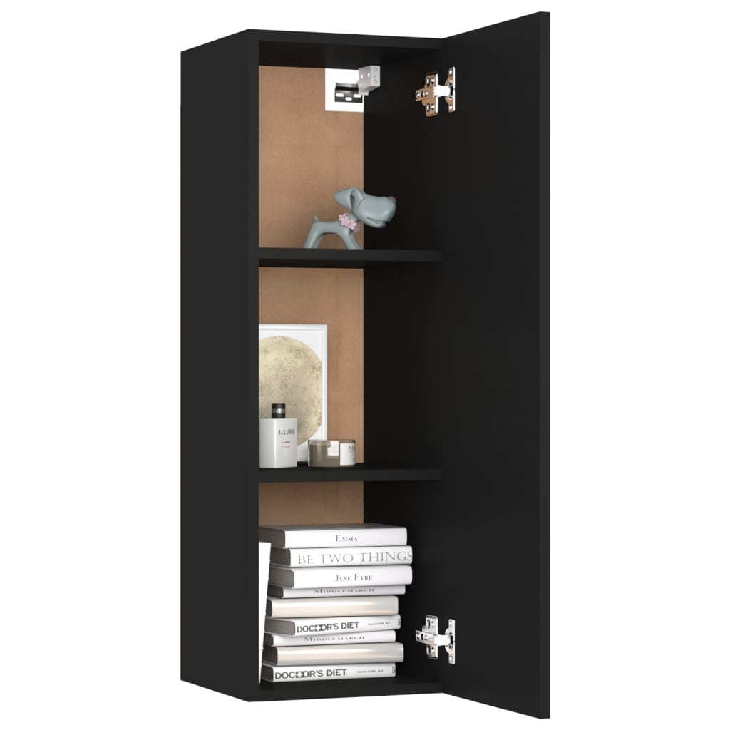 2 db fekete forgácslap tv-szekrény 30,5 x 30 x 90 cm 2 db fekete forgácslap tv-szekrény 30,5 x 30 x 90 cm