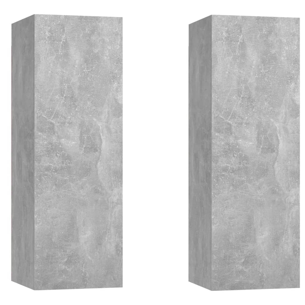 2 db betonszürke forgácslap tv-szekrény 30,5 x 30 x 90 cm