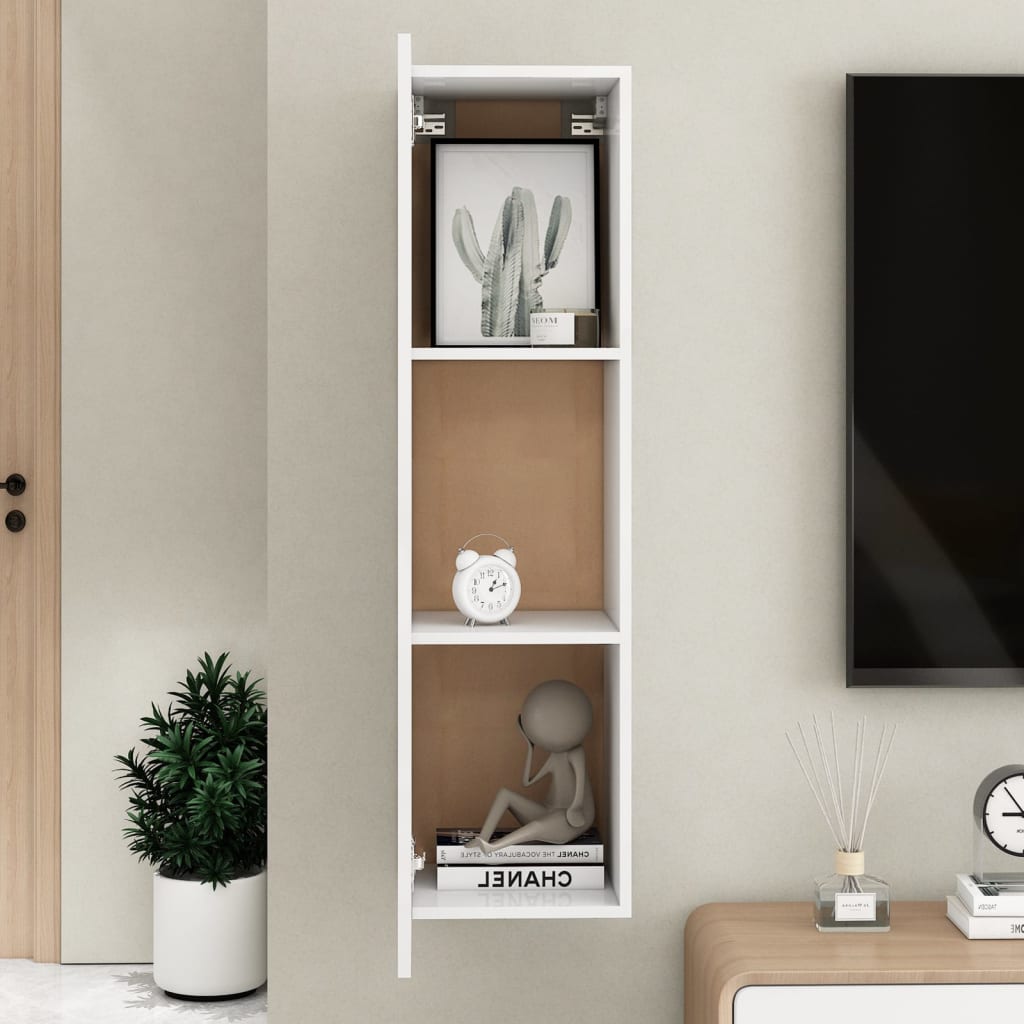Fehér forgácslap tv-szekrény 30,5 x 30 x 110 cm Fehér forgácslap tv-szekrény 30,5 x 30 x 110 cm