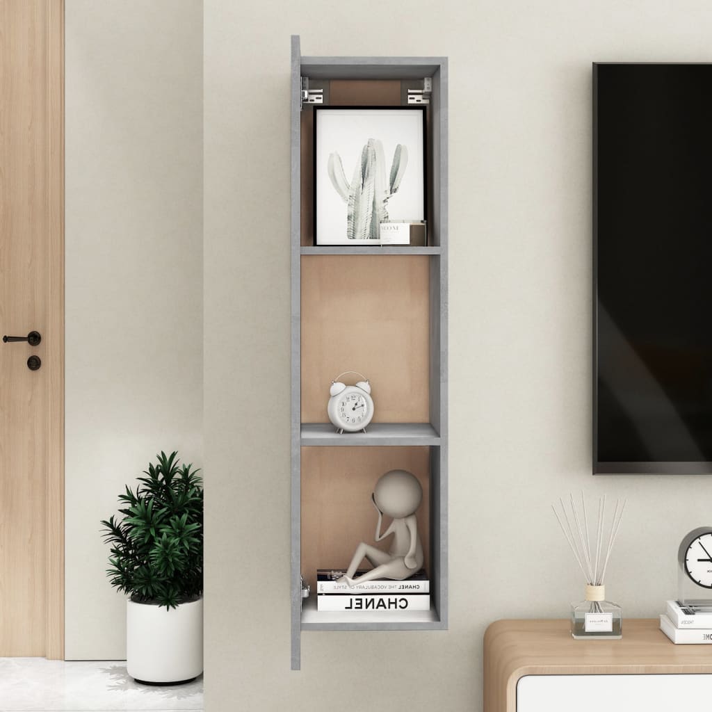Betonszürke forgácslap tv-szekrény 30,5 x 30 x 110 cm Betonszürke forgácslap tv-szekrény 30,5 x 30 x 110 cm