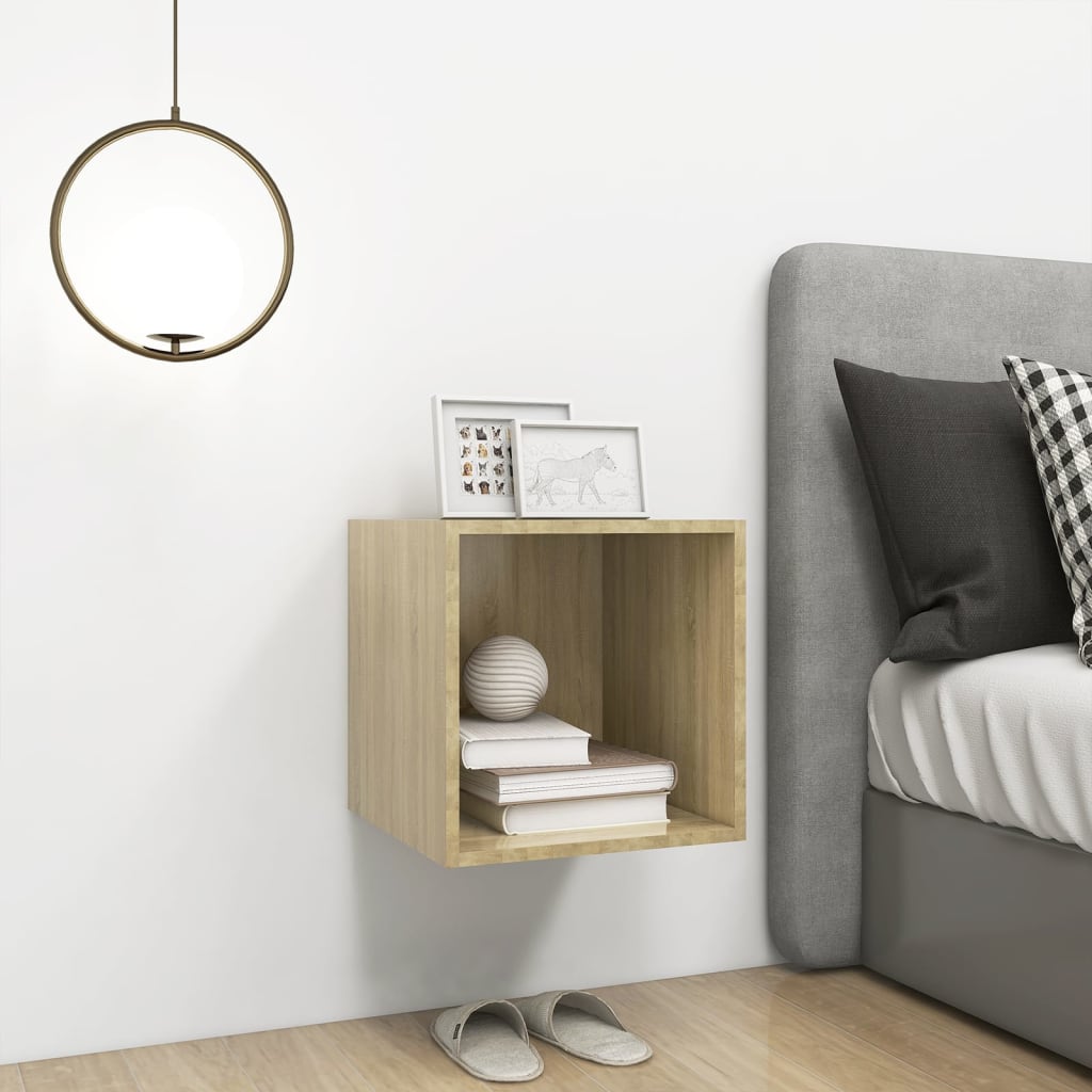 Sonoma-tölgy színű forgácslap faliszekrény 37 x 37 x 37 cm