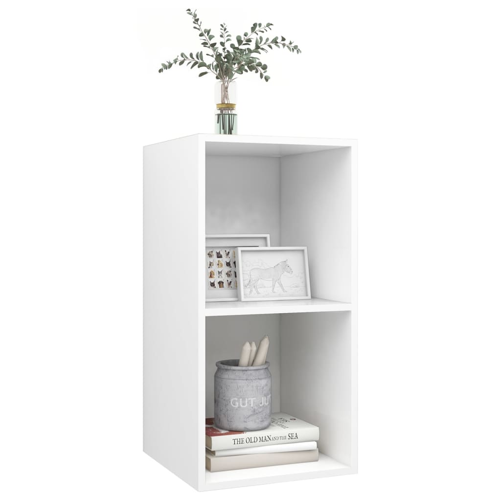 Fehér falra szerelhető forgácslap tv-szekrény 37 x 37 x 72 cm Fehér falra szerelhető forgácslap tv-szekrény 37 x 37 x 72 cm