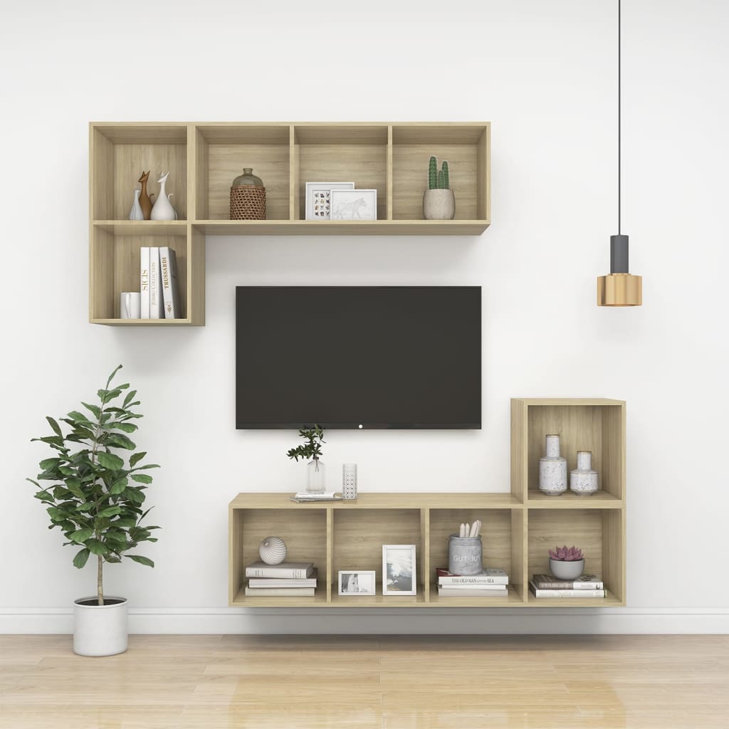 Sonoma-tölgy színű forgácslap fali tv-szekrény 37 x 37 x 72 cm Sonoma-tölgy színű forgácslap fali tv-szekrény 37 x 37 x 72 cm