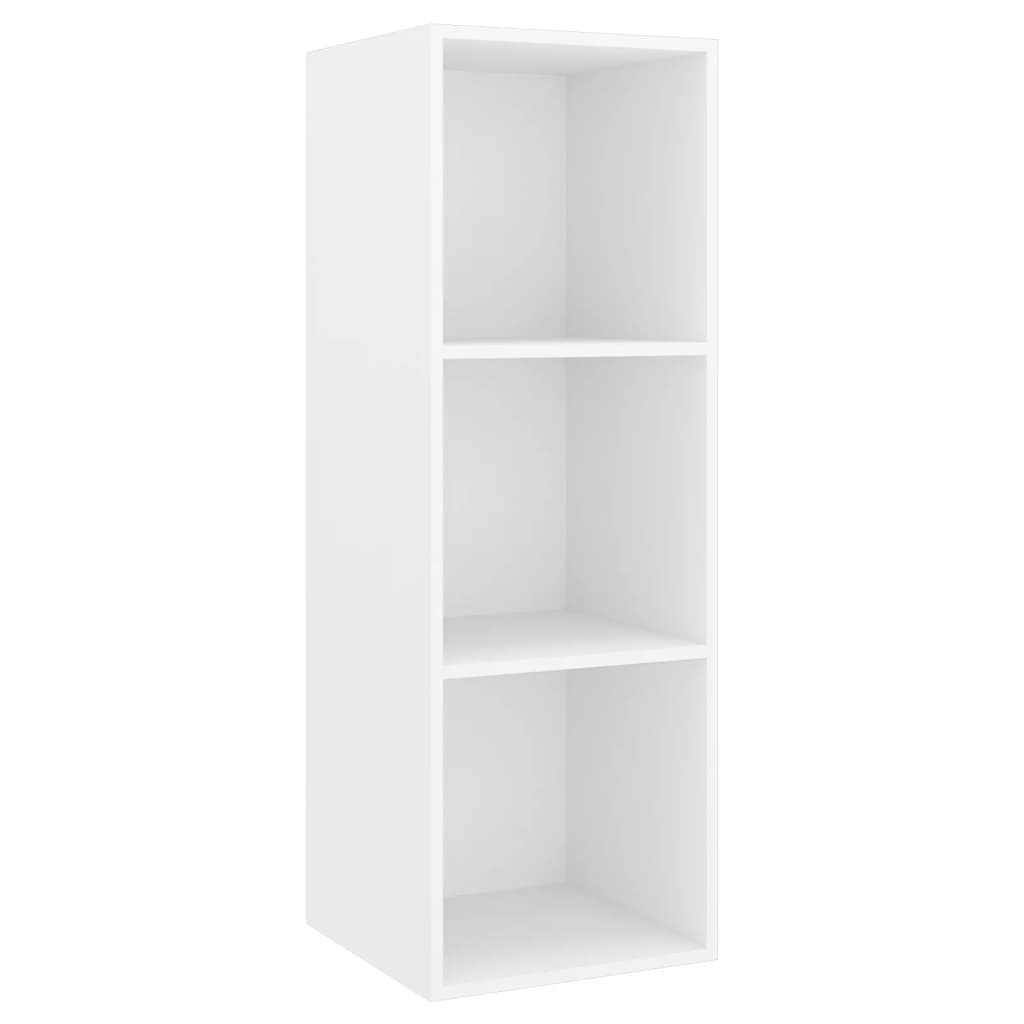 Fehér falra szerelhető forgácslap tv-szekrény 37 x 37 x 107 cm Fehér falra szerelhető forgácslap tv-szekrény 37 x 37 x 107 cm