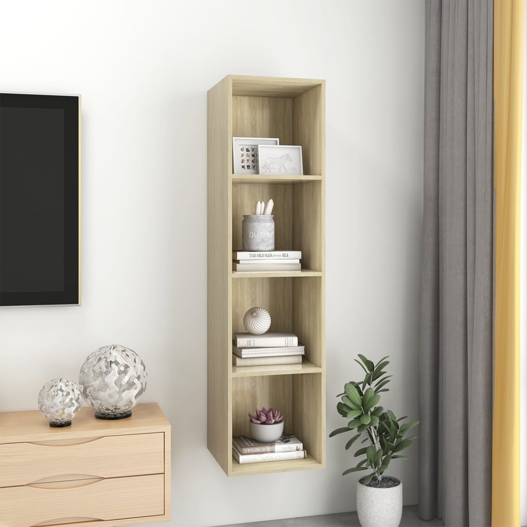 Sonoma-tölgy színű forgácslap fali tv-szekrény 37x37x142,5 cm Sonoma-tölgy színű forgácslap fali tv-szekrény 37x37x142,5 cm