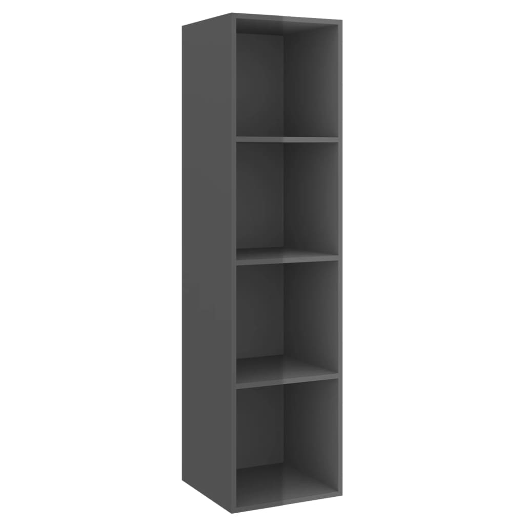 Magasfényű szürke forgácslap fali tv-szekrény 37x37x142,5 cm Magasfényű szürke forgácslap fali tv-szekrény 37x37x142,5 cm