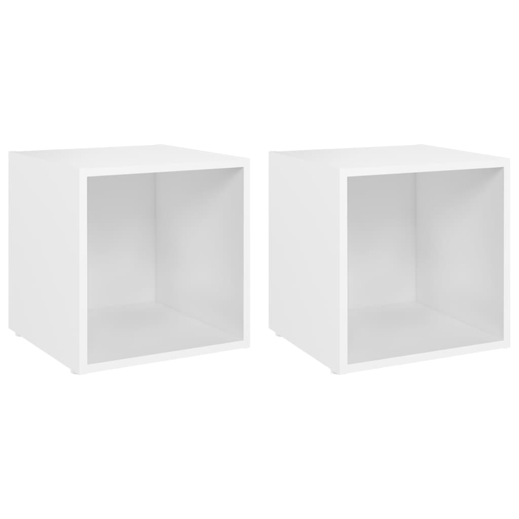 2 db fehér forgácslap tv-szekrény 37 x 35 x 37 cm 2 db fehér forgácslap tv-szekrény 37 x 35 x 37 cm