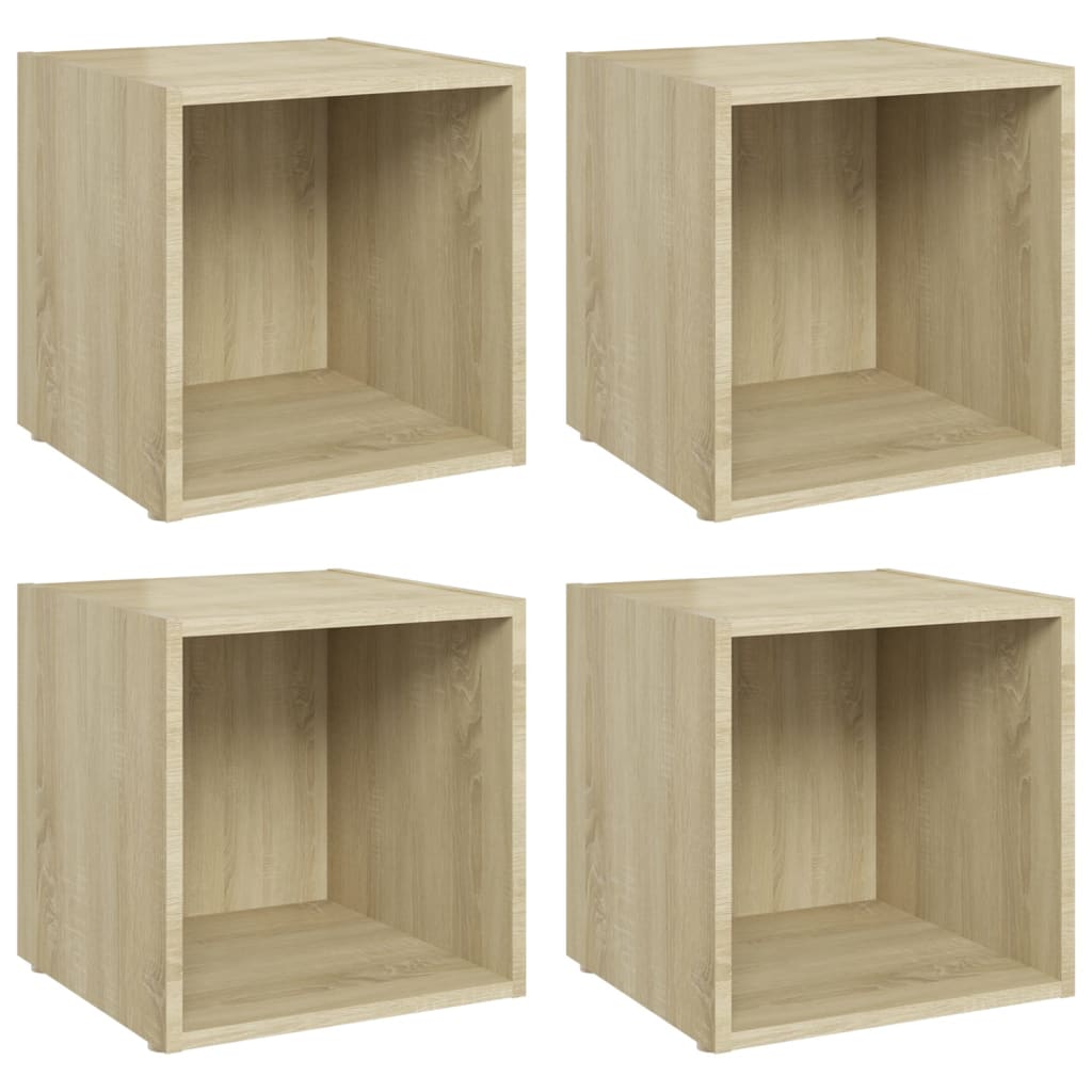 4 db sonoma tölgy színű forgácslap tv-szekrény 37 x 35 x 37 cm 4 db sonoma tölgy színű forgácslap tv-szekrény 37 x 35 x 37 cm