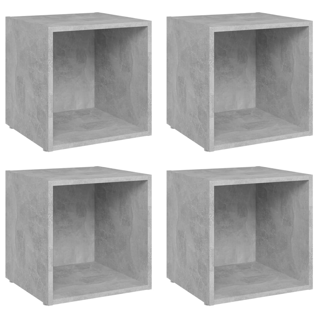 4 db betonszürke forgácslap tv-szekrény 37 x 35 x 37 cm 4 db betonszürke forgácslap tv-szekrény 37 x 35 x 37 cm