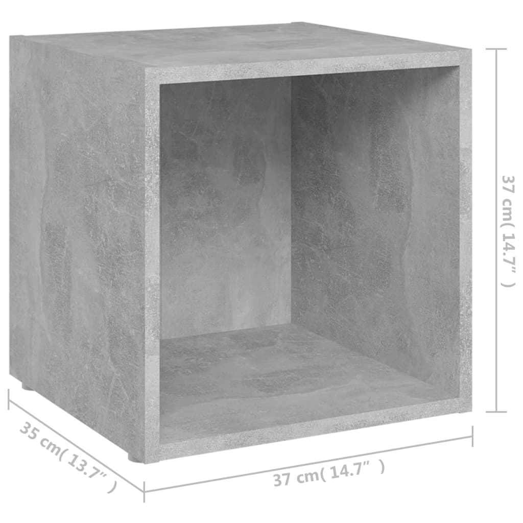 4 db betonszürke forgácslap tv-szekrény 37 x 35 x 37 cm 4 db betonszürke forgácslap tv-szekrény 37 x 35 x 37 cm
