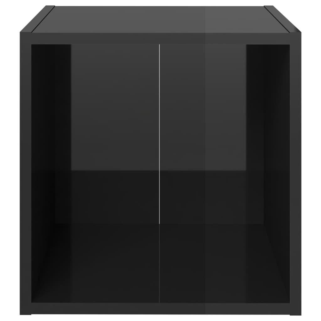 4 db magasfényű fekete forgácslap tv-szekrény 37 x 35 x 37 cm 4 db magasfényű fekete forgácslap tv-szekrény 37 x 35 x 37 cm