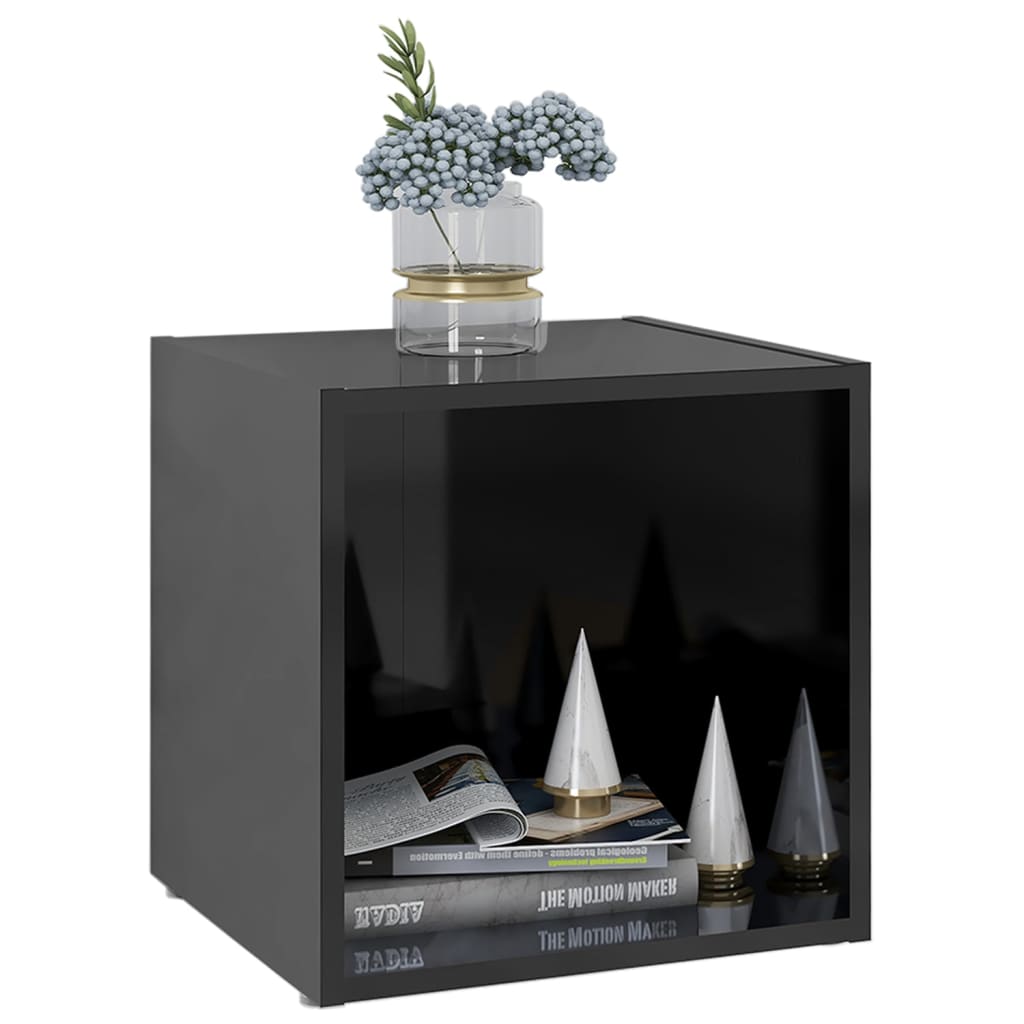 4 db magasfényű fekete forgácslap tv-szekrény 37 x 35 x 37 cm 4 db magasfényű fekete forgácslap tv-szekrény 37 x 35 x 37 cm