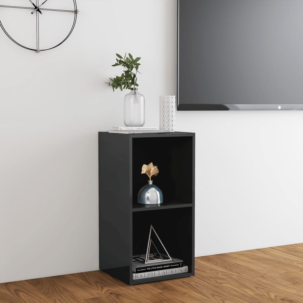 Magasfényű szürke forgácslap tv-szekrény 72 x 35 x 36,5 cm