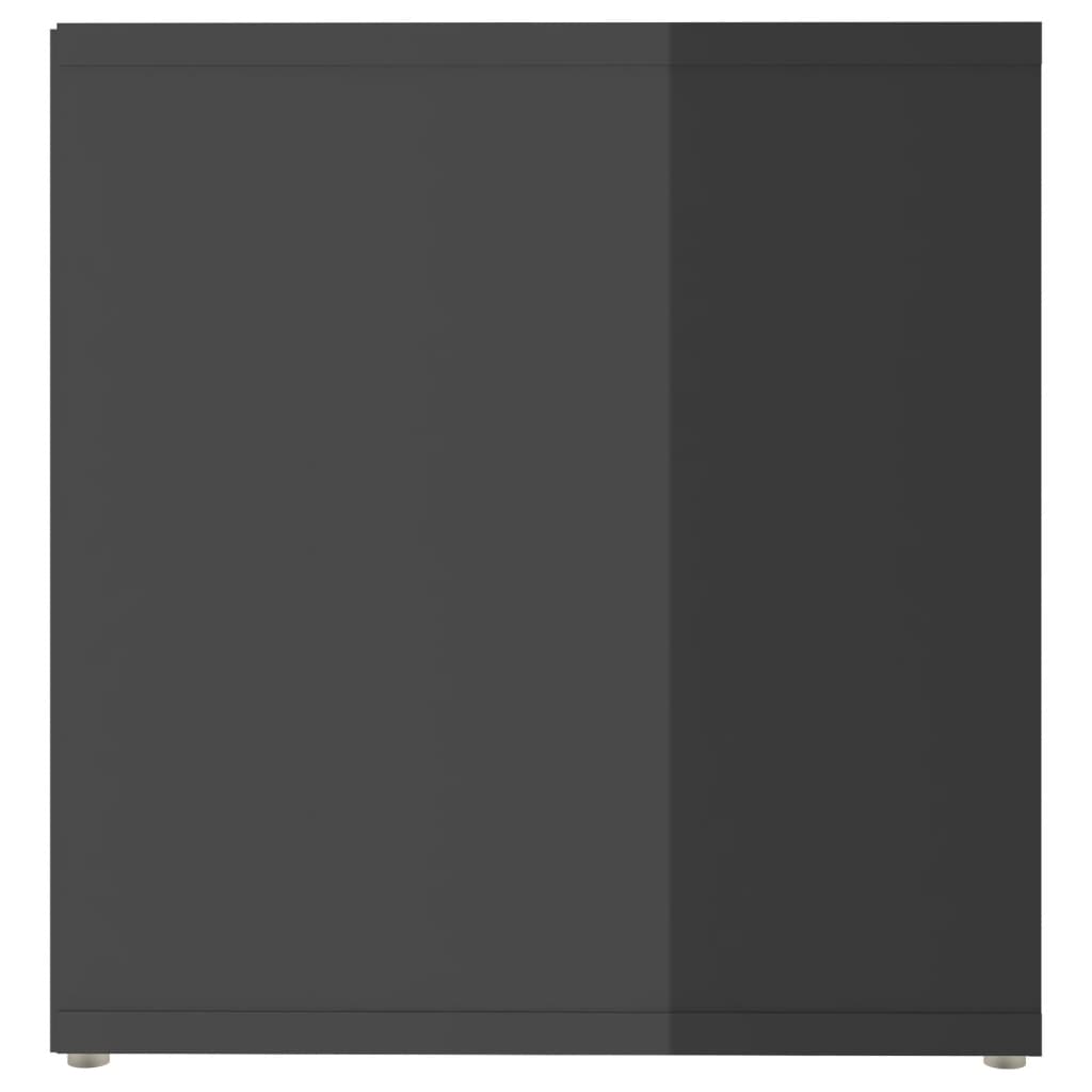 Magasfényű szürke forgácslap tv-szekrény 72 x 35 x 36,5 cm