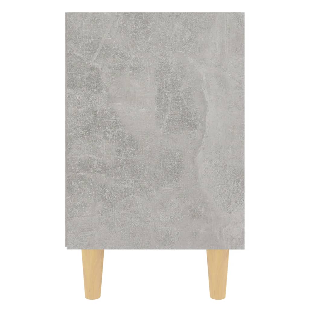 2 db betonszürke éjjeliszekrény tömör fa lábakkal 40x30x50 cm