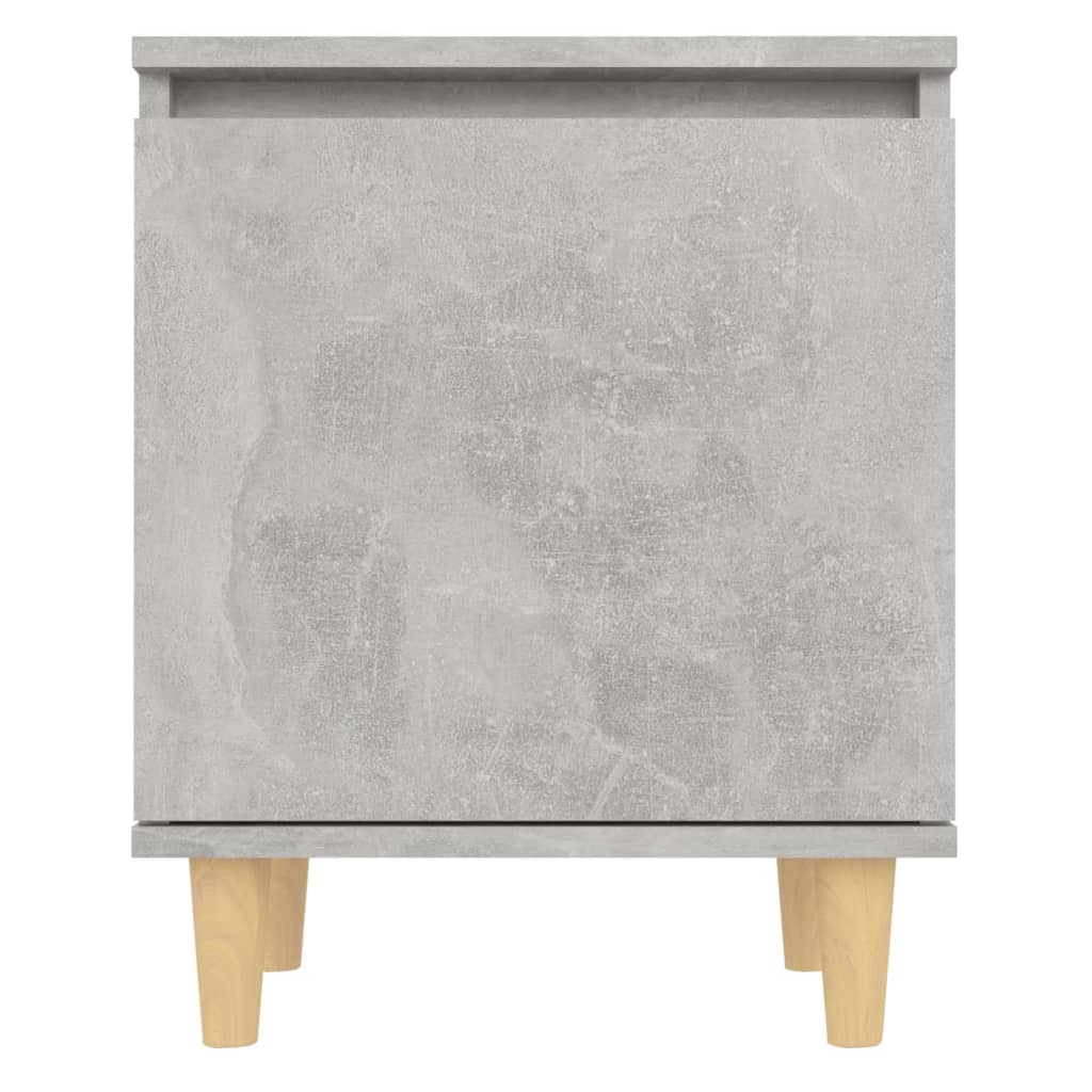 2 db betonszürke éjjeliszekrény tömör fa lábakkal 40x30x50 cm