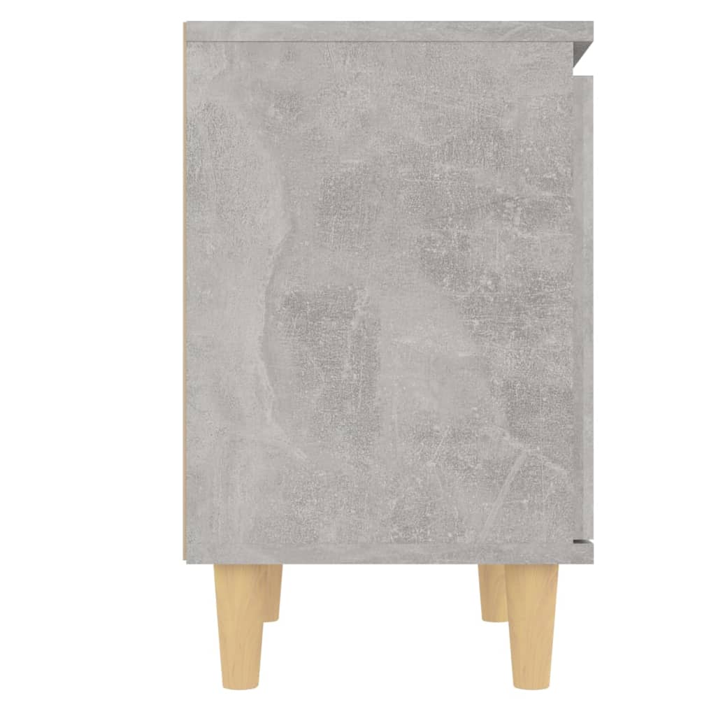 2 db betonszürke éjjeliszekrény tömör fa lábakkal 40x30x50 cm