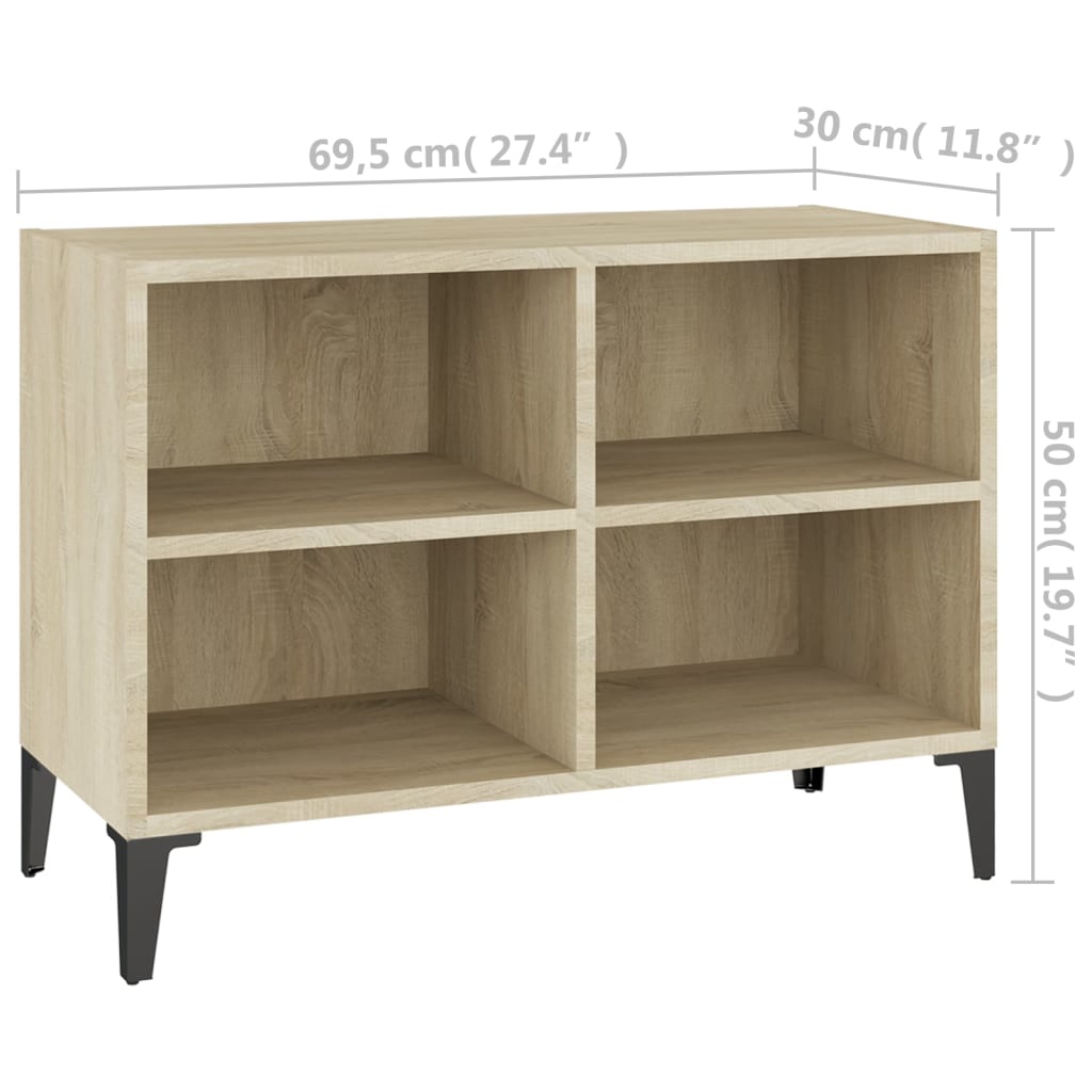 Sonoma-tölgyszínű tv-szekrény fémlábakkal 69,5 x 30 x 50 cm Sonoma-tölgyszínű tv-szekrény fémlábakkal 69,5 x 30 x 50 cm