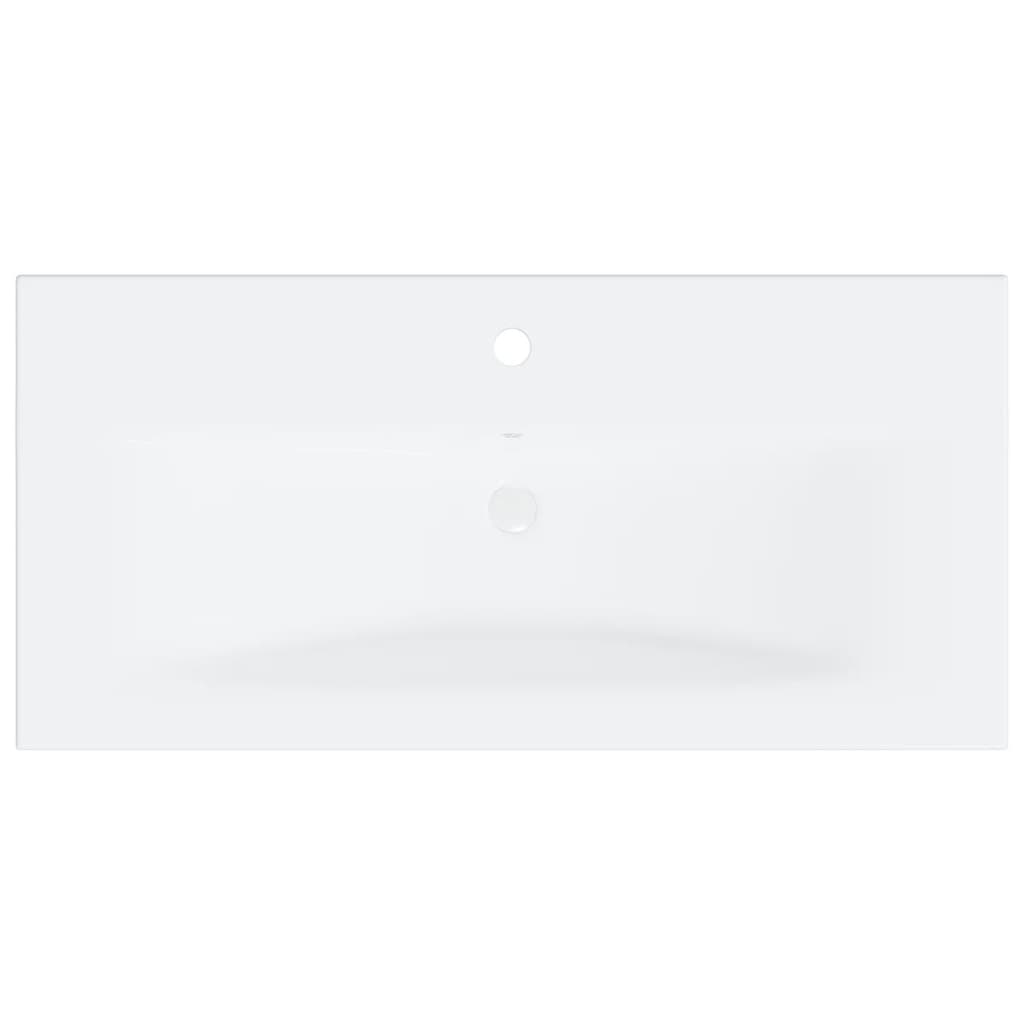 Fekete forgácslap mosdószekrény beépített mosdókagylóval