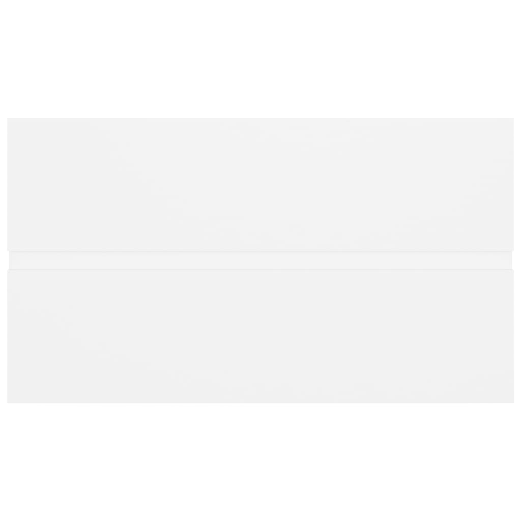 Fehér forgácslap mosdószekrény beépített mosdókagylóval