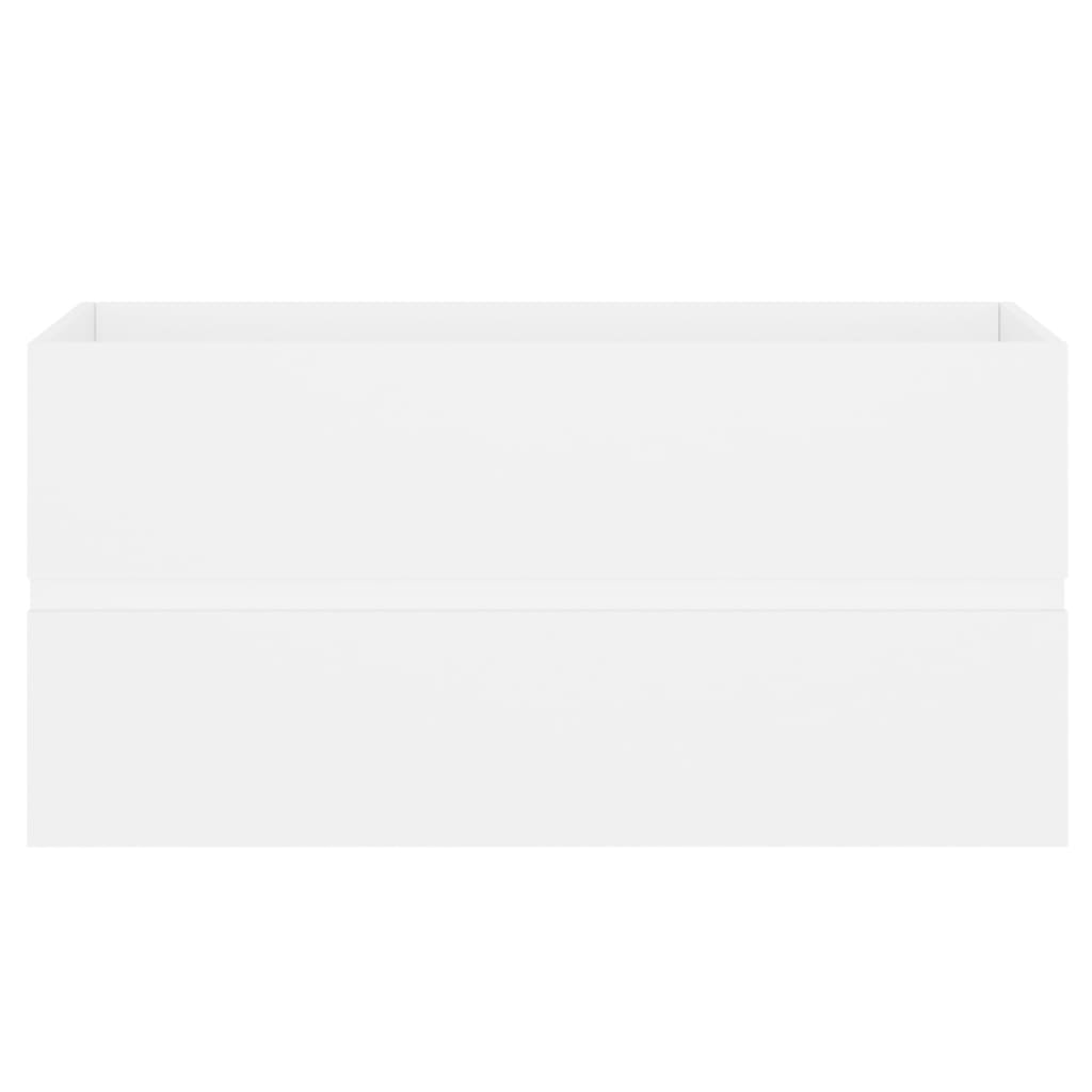 Fehér forgácslap mosdószekrény beépített mosdókagylóval