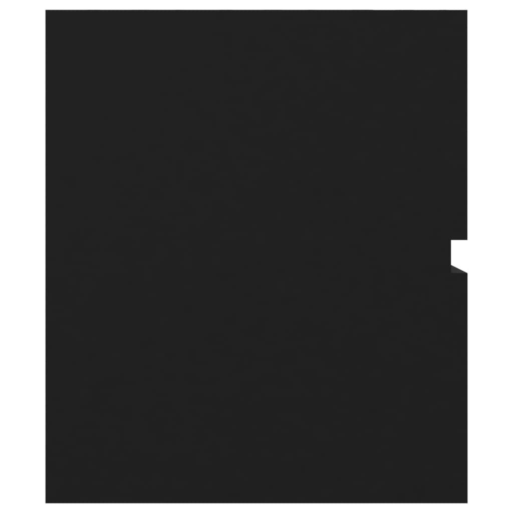 Fekete forgácslap fürdőszobai bútorszett