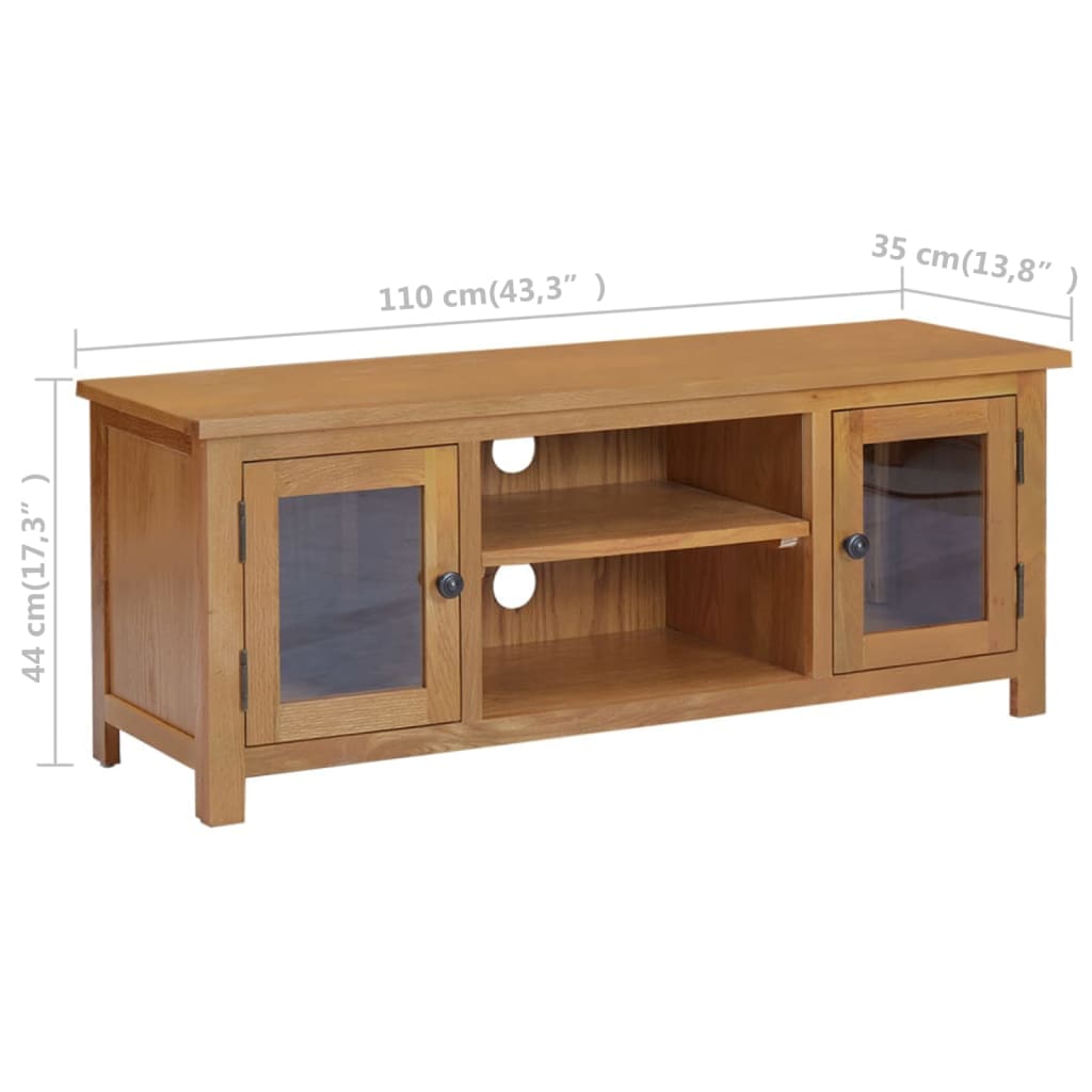 Tömör tölgyfa tv-szekrény 110 x 35 x 44 cm Tömör tölgyfa tv-szekrény 110 x 35 x 44 cm