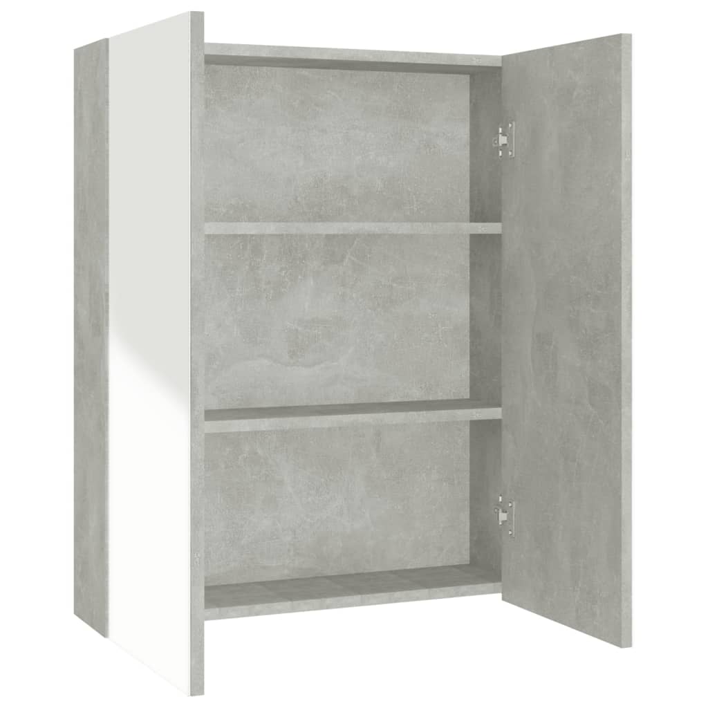Betonszürke mdf tükrös fürdőszobaszekrény 60 x 15 x 75 cm