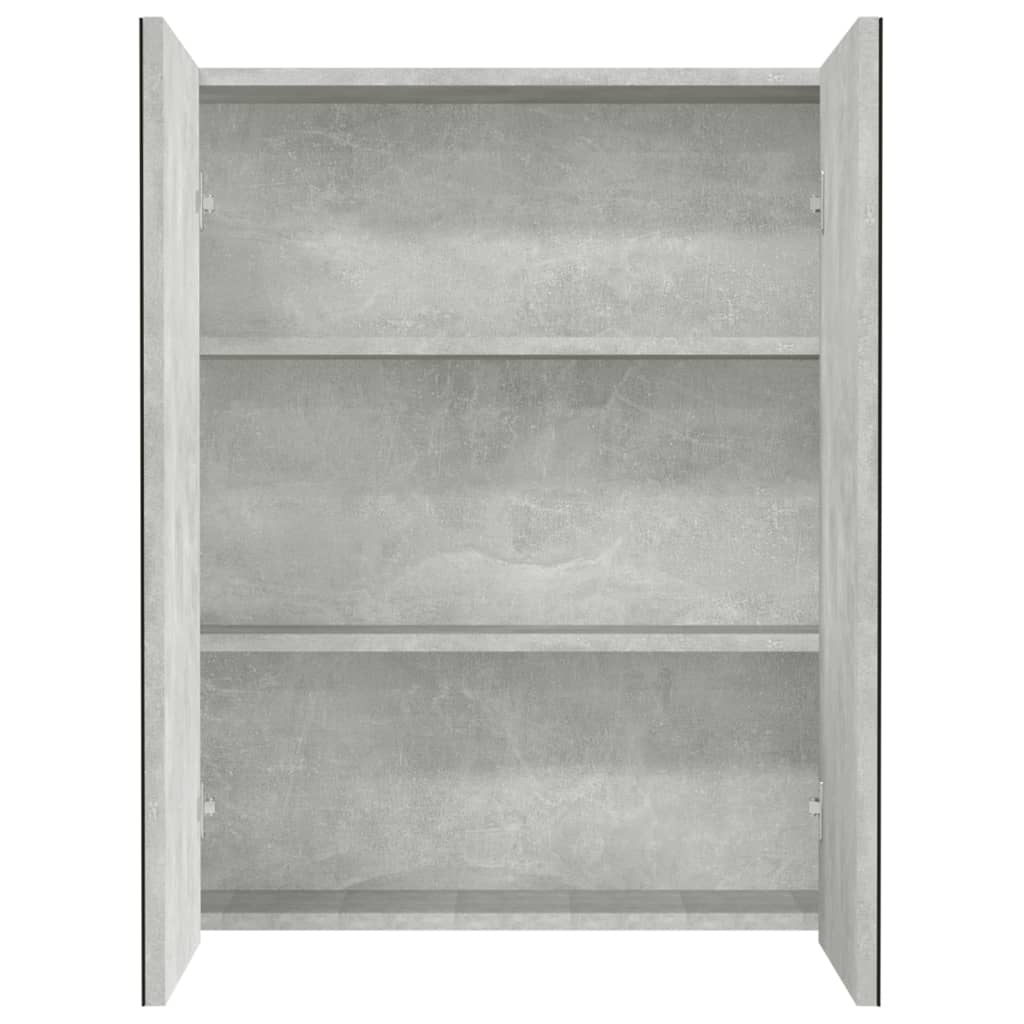 Betonszürke mdf tükrös fürdőszobaszekrény 60 x 15 x 75 cm
