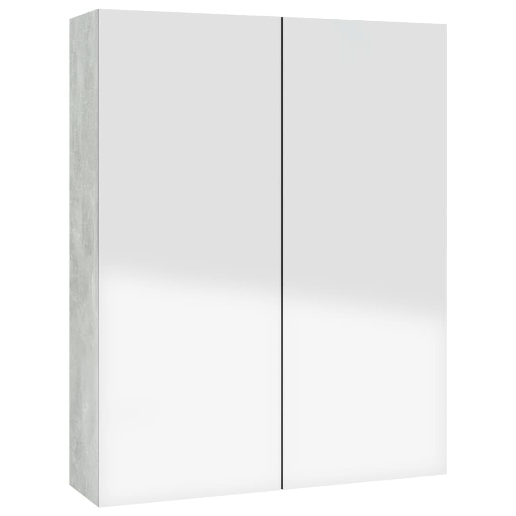Betonszürke mdf tükrös fürdőszobaszekrény 60 x 15 x 75 cm