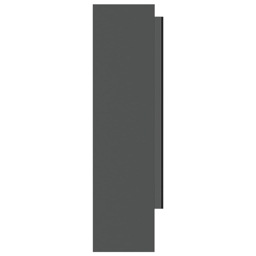 Szürke mdf tükrös fürdőszobaszekrény 80 x 15 x 60 cm