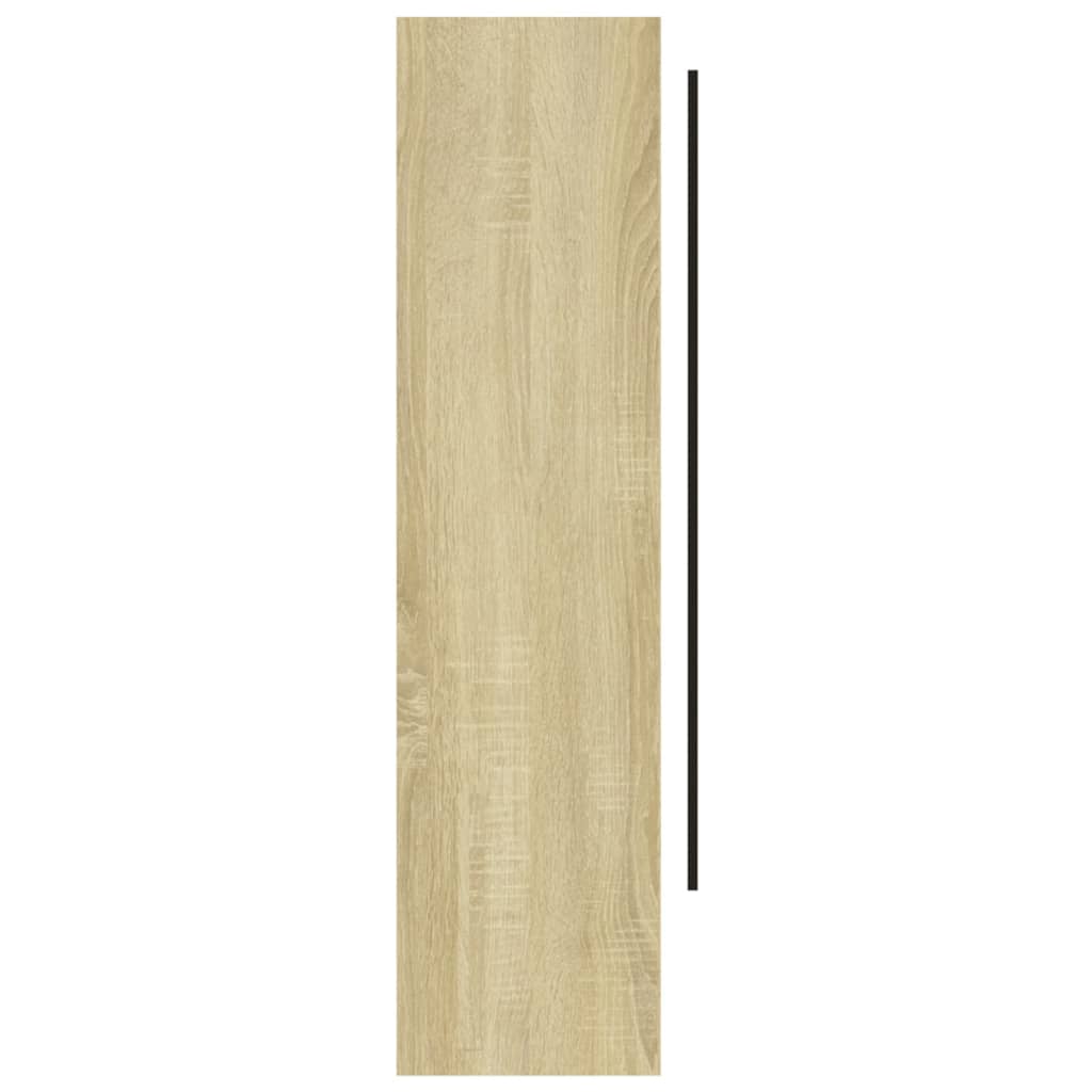 Fehér és tölgy mdf tükrös fürdőszobaszekrény 80 x 15 x 60 cm