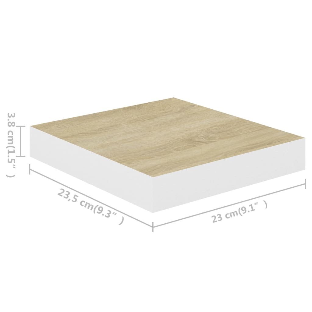 2 db fehér-tölgyszínű mdf lebegő fali polc 23 x 23,5 x 3,8 cm 2 db fehér-tölgyszínű mdf lebegő fali polc 23 x 23,5 x 3,8 cm