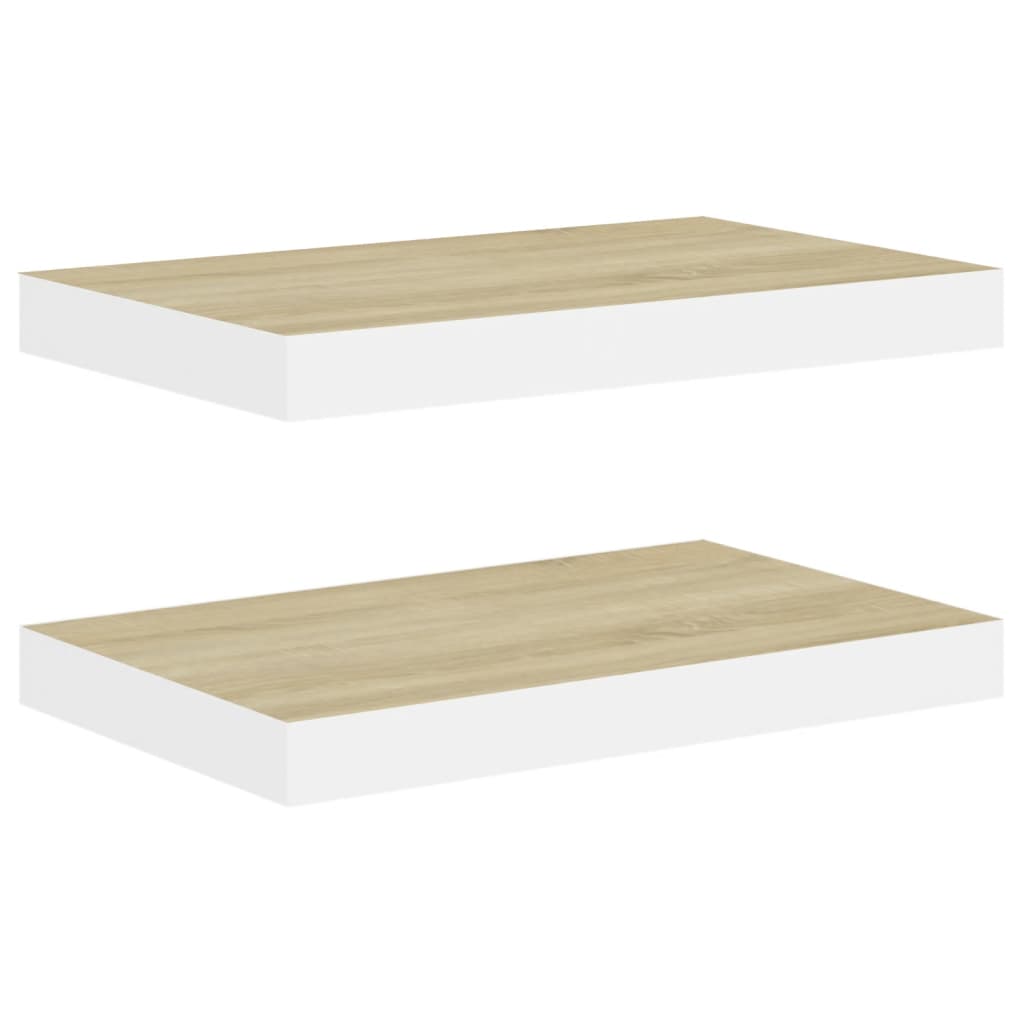 2 db fehér-tölgyszínű mdf lebegő fali polc 50 x 23 x 3,8 cm 2 db fehér-tölgyszínű mdf lebegő fali polc 50 x 23 x 3,8 cm