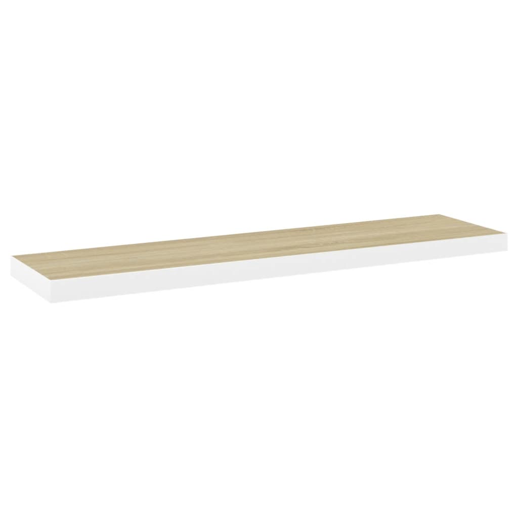 2 db fehér-tölgyszínű mdf lebegő fali polc 120 x 23,5 x 3,8 cm 2 db fehér-tölgyszínű mdf lebegő fali polc 120 x 23,5 x 3,8 cm
