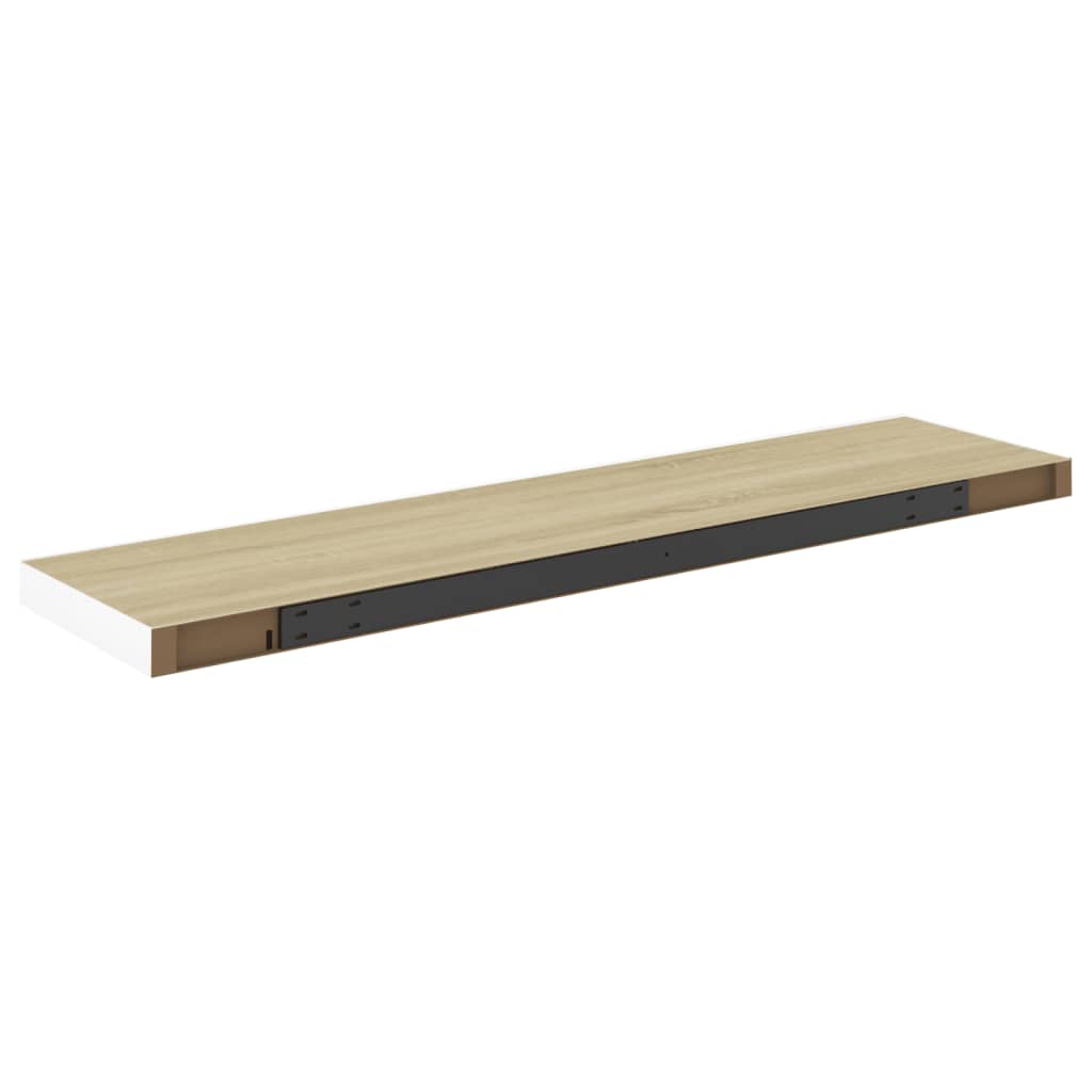 2 db fehér-tölgyszínű mdf lebegő fali polc 120 x 23,5 x 3,8 cm 2 db fehér-tölgyszínű mdf lebegő fali polc 120 x 23,5 x 3,8 cm