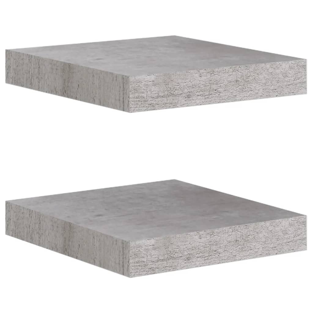 2 db betonszürke mdf lebegő fali polc 23 x 23,5 x 3,8 cm 2 db betonszürke mdf lebegő fali polc 23 x 23,5 x 3,8 cm