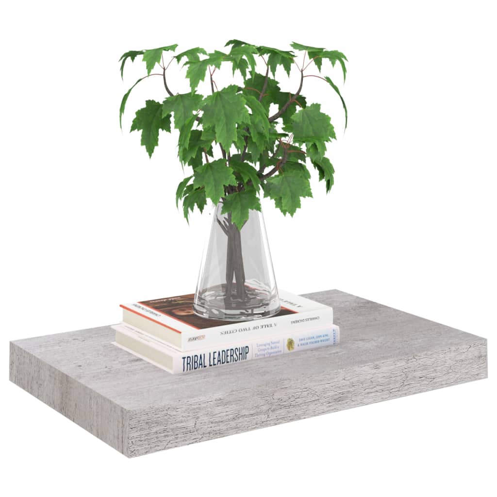 2 db betonszürke mdf lebegő fali polc 40 x 23 x 3,8 cm 2 db betonszürke mdf lebegő fali polc 40 x 23 x 3,8 cm
