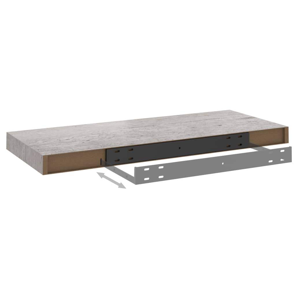 2 db betonszürke mdf fali polc 60 x 23,5 x 3,8 cm 2 db betonszürke mdf fali polc 60 x 23,5 x 3,8 cm