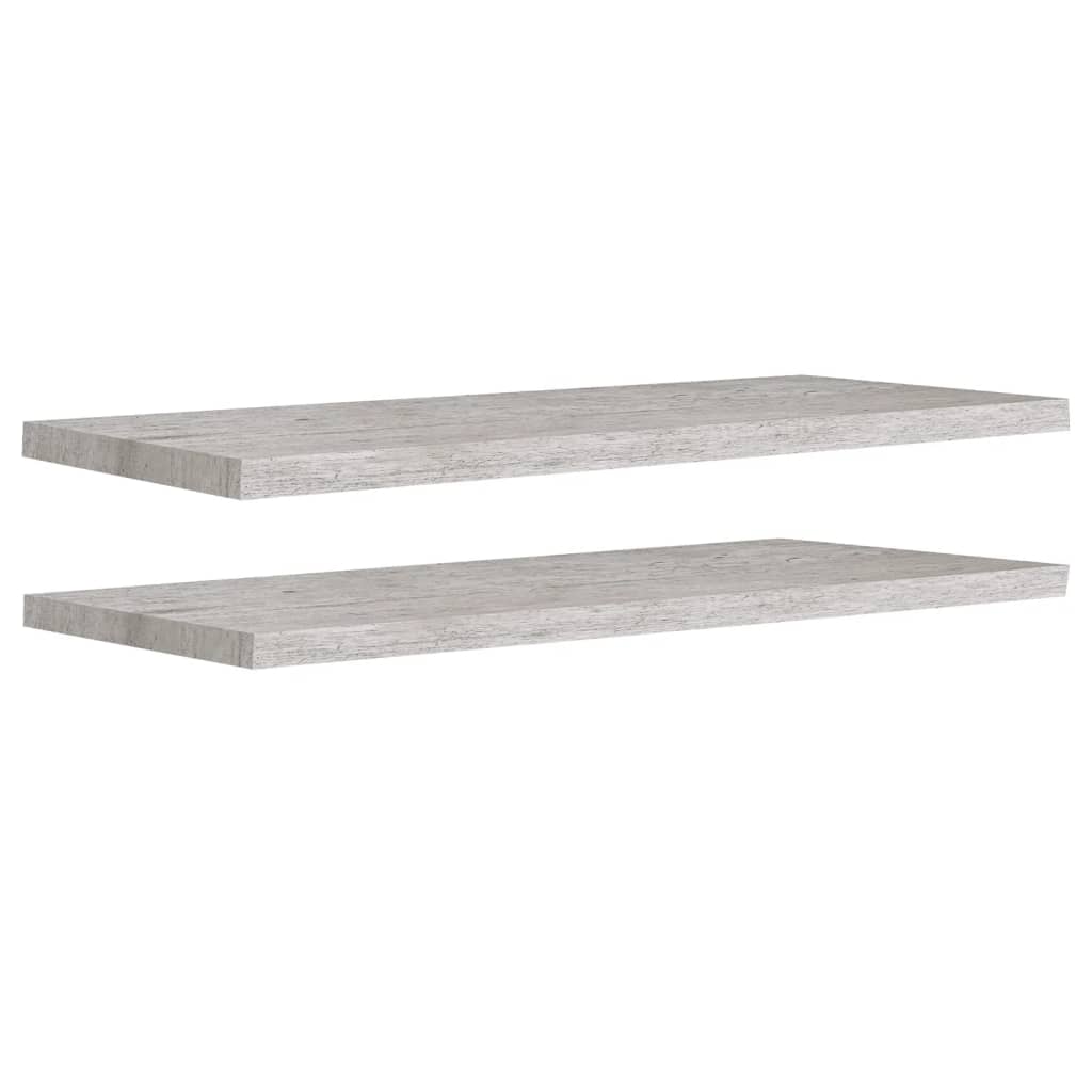 2 db betonszürke mdf lebegő fali polc 100 x 23,5 x 3,8 cm 2 db betonszürke mdf lebegő fali polc 100 x 23,5 x 3,8 cm