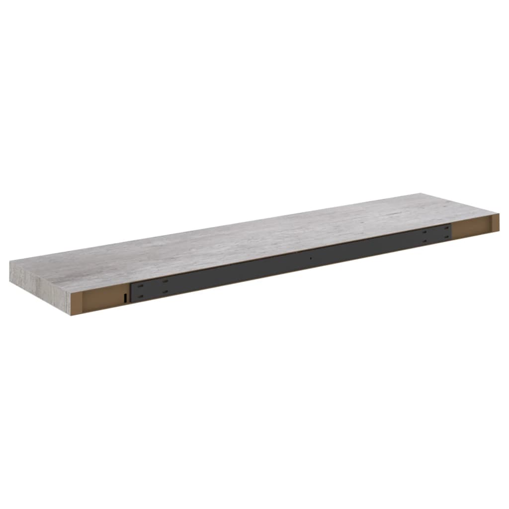 2 db betonszürke mdf lebegő fali polc 100 x 23,5 x 3,8 cm 2 db betonszürke mdf lebegő fali polc 100 x 23,5 x 3,8 cm