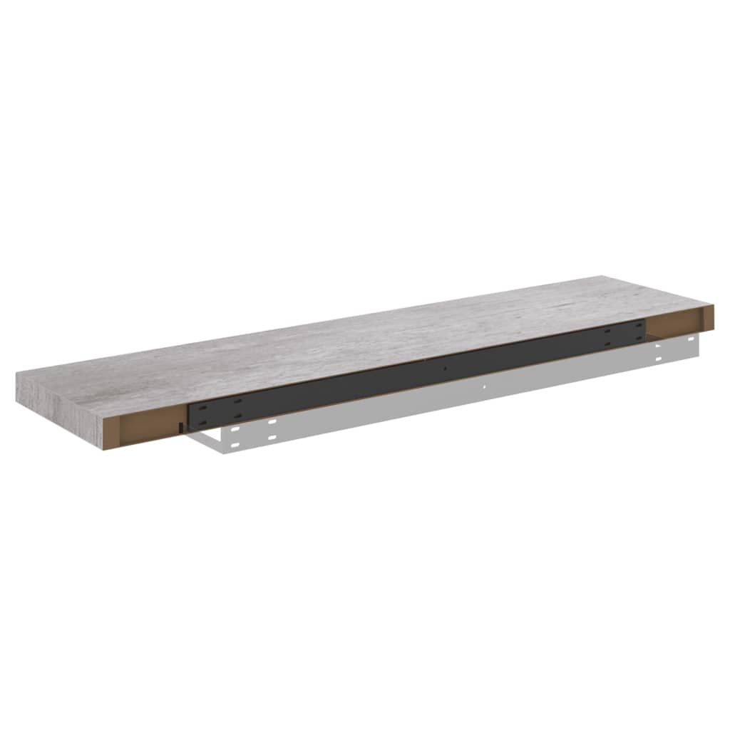 2 db betonszürke mdf lebegő fali polc 100 x 23,5 x 3,8 cm 2 db betonszürke mdf lebegő fali polc 100 x 23,5 x 3,8 cm