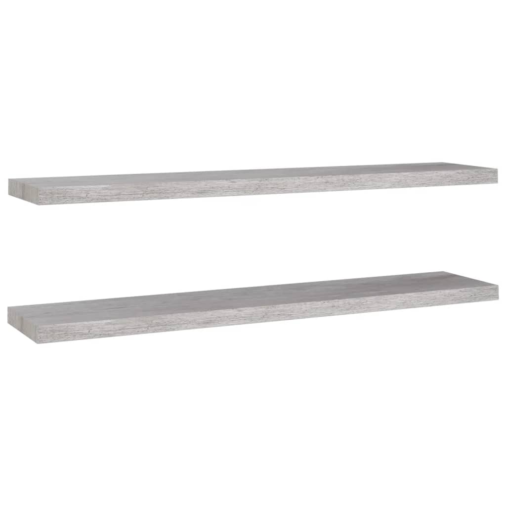 2 db betonszürke mdf lebegő fali polc 120 x 23,5 x 3,8 cm 2 db betonszürke mdf lebegő fali polc 120 x 23,5 x 3,8 cm