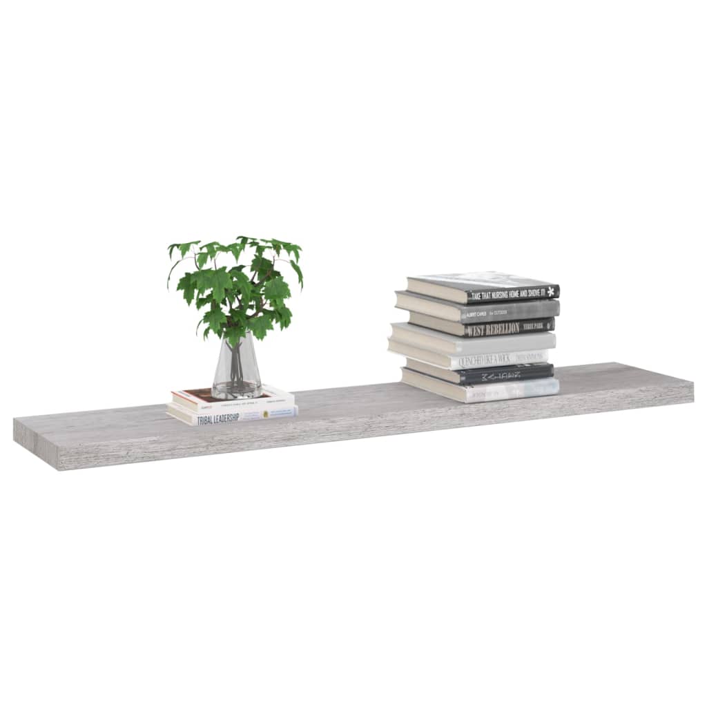 2 db betonszürke mdf lebegő fali polc 120 x 23,5 x 3,8 cm 2 db betonszürke mdf lebegő fali polc 120 x 23,5 x 3,8 cm