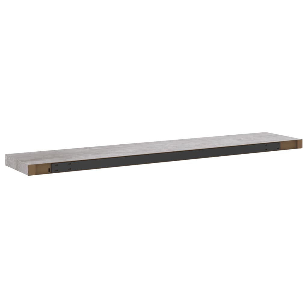 2 db betonszürke mdf lebegő fali polc 120 x 23,5 x 3,8 cm 2 db betonszürke mdf lebegő fali polc 120 x 23,5 x 3,8 cm