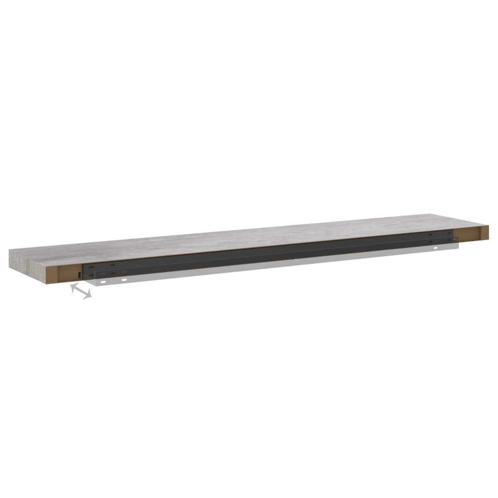 2 db betonszürke mdf lebegő fali polc 120 x 23,5 x 3,8 cm 2 db betonszürke mdf lebegő fali polc 120 x 23,5 x 3,8 cm