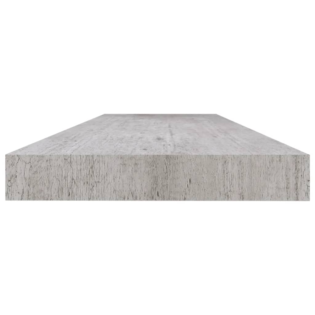 4 db betonszürke mdf fali polc 120 x 23,5 x 3,8 cm