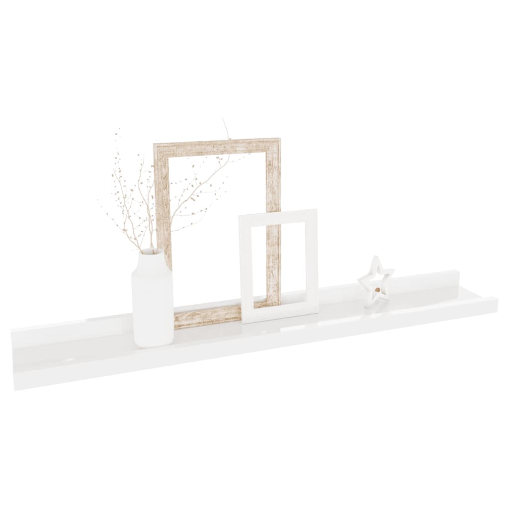 2 db magasfényű fehér fali polc 60 x 9 x 3 cm 2 db magasfényű fehér fali polc 60 x 9 x 3 cm