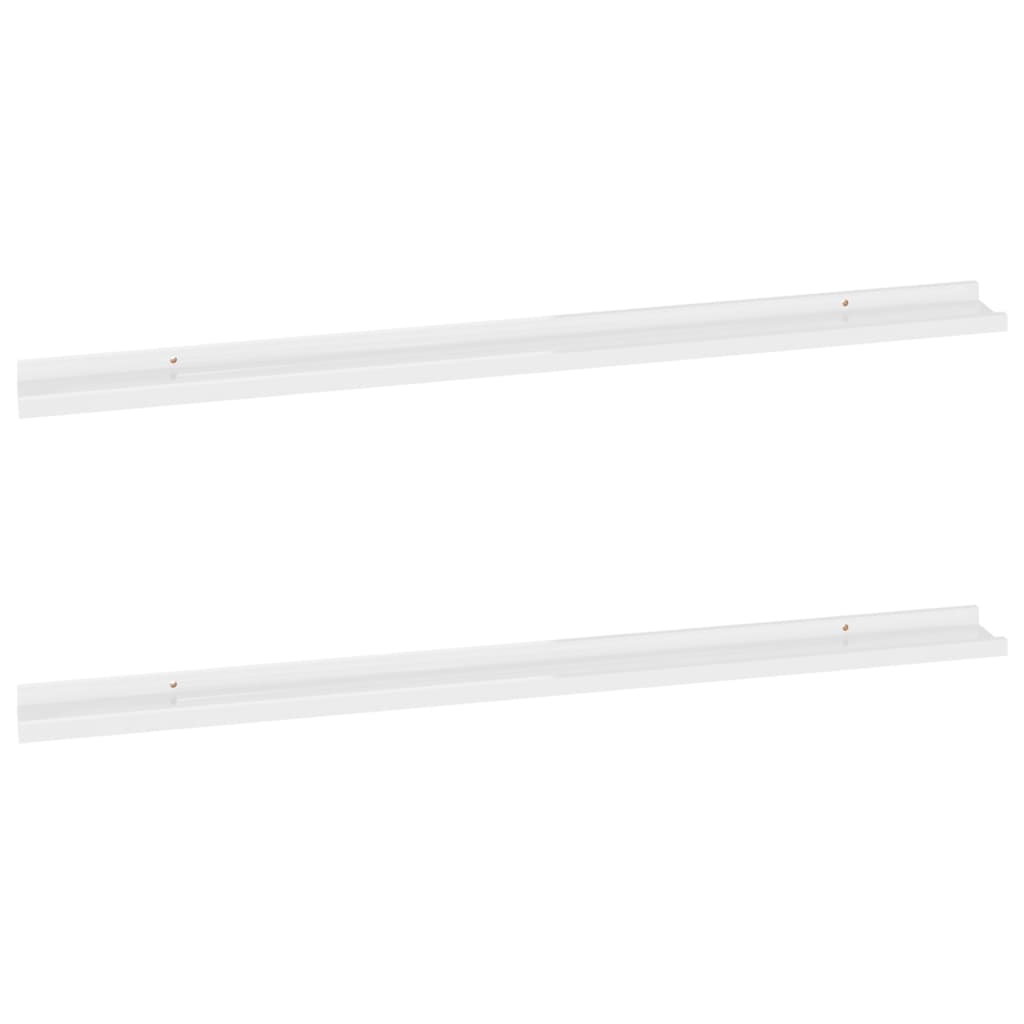 2 db magasfényű fehér fali polc 115 x 9 x 3 cm 2 db magasfényű fehér fali polc 115 x 9 x 3 cm